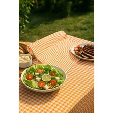 Mira Home Zefir Desen Sofra Bezi Masa Örtüsü 170 x 170 cm Turuncu