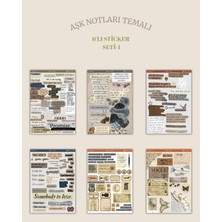 Miray Craft 6'lı Aşk Notları Temalı Sticker SETI–12X17 Cm|bullet Journal,scrapbook,ajanda ve Planlayıcı