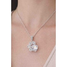 Mira Pırlanta Görünümlü Özel Kesim Zirkon Taşlı Kadın Çelik Kolye