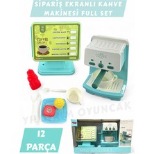 Yıldırım Oyuncak Sipariş Ekranlı 12 Parça Aksesuarlı Işıklı ve Sesli Pilli Kahve Makinası 2li Set