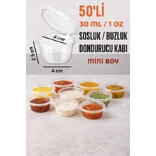 DİYA3 50 Adet Sızdırmaz 30 ml Mini Saklama Kabı Sosluk Buzluk Kabı, Et Suyu, Kemik Suyu, Sos Kabı Mutfak