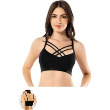 ModaSize Kota 6 Adet Siyah Çapraz Ipli Büstiyer