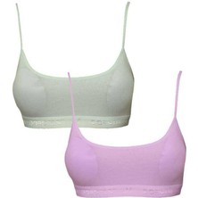 ModaSize Pedli Ip Askılı Krem ve Pembe Büstiyer 2 Adet