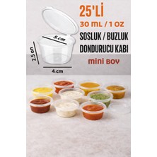 DİYA3 25 Adet Sızdırmaz 30 ml Mini Saklama Kabı Sosluk Buzluk Kabı, Et Suyu, Kemik Suyu, Sos Kabı Mutfak