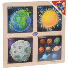 Popüler Sepet Ahşap Eğitici 4'lü Puzzle -Onyıl - ONY-343/344/345/346