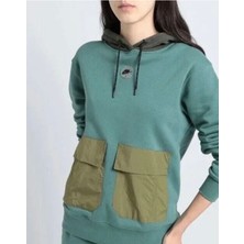 Nike Sportswear Sport Utility Fleece Pullover Hoodie Bol Kalıp Yeşil Kadın Sweatshirt FB2190-361