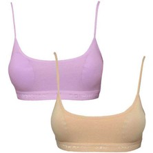 ModaSize Pedli Ip Askılı Pembe ve Ten Rengi Büstiyer 2 Adet