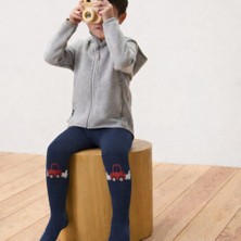 Gigi Giyim Araba Desenli Erkek Çocuk Termal Külotlu Çorap