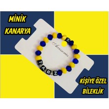 Devritarz Sarı Lacivert Minik Kanarya Çocuk Kişiye Özel Bileklik Tasarım