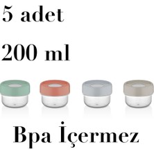 Nuit Concept 5 Adet Vidalı Saklama ve Düzenleme Kabı Bpa Içermez Ev Ofis Okul Saklama Kabı L-00992