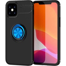 Newface Iphone 12 Mini Kılıf Range Yüzüklü Silikon - Siyah-Mavi