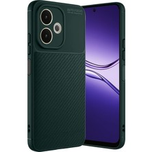 Newface Oppo A5 Pro 4g Kılıf Auto Focus Karbon Kapak - Koyu Yeşil