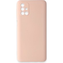 Newface Samsung Galaxy M31S Kılıf Nano Içi Kadife Silikon - Pudra