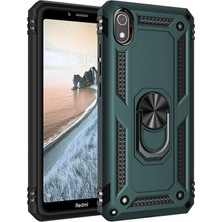 Newface Xiaomi Redmi 7A Kılıf Sofya Yüzüklü Silikon Kapak - Yeşil