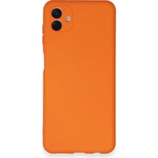 Newface Samsung Galaxy A04 Kılıf Nano Içi Kadife Silikon - Turuncu