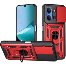 Newface Xiaomi Redmi 15C 4g Pars Lens Yüzüklü Silikon - Kırmızı