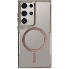Newface Samsung Galaxy S24 Ultra Kılıf Boyi Magsafe Silikon Kapak - Titan Gri
