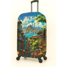 Trink Çanta Kumaş Valiz Kılıfı ve Bavul Kılıfı  (118-ISTANBUL 2) Orta Boy