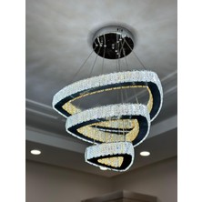 Yeni Model 3 Katlı Kristal LED Avize 3 Işık Seçeneği