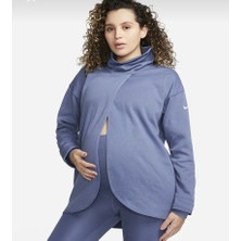 Nike Pullover Double-Sided (Maternity) Hamile Bol Kalıp Mavi Kadın Sweatshirt CQ9286-491