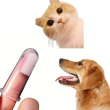 Sanal Trend 2 Adet Kedi Köpek Parmak Diş Fırçası Kolay Kullanımlı Evcil Hayvan Diş Bakım Fırçası