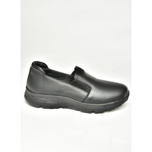 Fox Shoes T555082003 Siyah Hakiki Deri Comfort Ortopedik Taban Kadın Ayakkabı