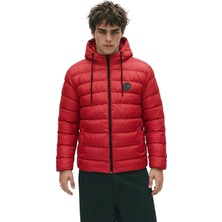 D1fference İçi Astarlı Su ve Rüzgar Geçirmez Cepli Kapüşonlu Erkek Mont