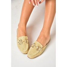 Fox Shoes U250009117 Bej Hasır Kadın Terlik