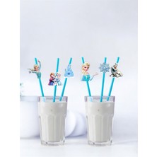 Sinem Gift Elsa Pasta Süsü - Elsa Konseptli 6 Adet Pipet