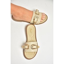 Fox Shoes U250110109 Bej Tokalı Kadın Terlik