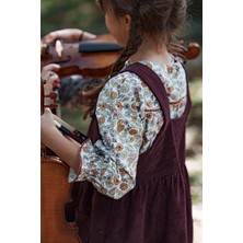 Feviola Mürdüm Fitilli Kadife Jile Elbise