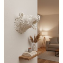 Eilo Luxe Özel Tasarım Beyaz Ayı Duvar Aksesuarı 3D Dekoratif Heykel 25X19 cm - AA002C-67R7N4