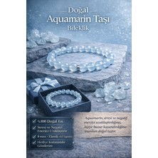 Modvina Doğal Aquamarin Taşı Bileklik 8 mm – El Yapımı, Şık & Pozitif Enerjili