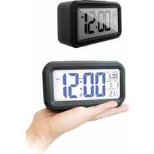 Eilo Luxe Dijital Masa Saati Termometreli Takvim Çalar Saat LED Ekran Pilli - AA002C-67V3H8