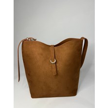 Özbu Süet Kemer Askılı Omuz Çanta (Makyaj Çantalı)