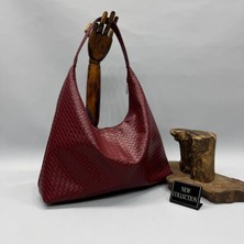 Özbu Örgü Model Deri Büyük Boy Salaş Çanta