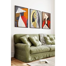 KutuTR Siyah Çerçeveli 2d Uv Baskı 3’lü Mdf Tablo-Modern Şık Tasarım-Siyah CRV1126