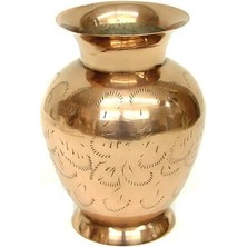 Avensyy Vazo Düz Işlemeli Model Tamamı Pirinç Dekoratif Hediyelik