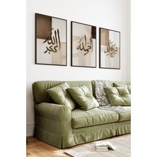 KutuTR Siyah Çerçeveli 2d Uv Baskı 3’lü Mdf Tablo Set – Dini Hat Yazılı Duvar Tablosu- Siyah CRV1188