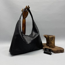 Özbu Örgü Model Deri Büyük Boy Salaş Çanta