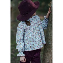 Feviola Poplin Çiçekli Pembe Bluz