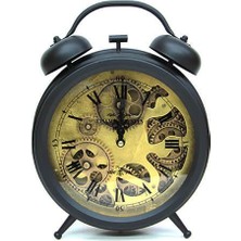 Avensyy Retro Masaüstü Metal Çarklı Saat Roma Rakamlı Köstek Modeli