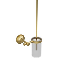 Conta Astra Serisi Altın Tuvalet Fırçası – Cam Hazneli, Duvara Monte, Paslanmaz, 2 Yıl Garantili