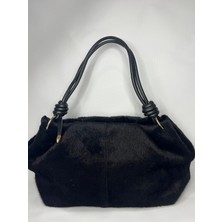 Özbu Düğüm Detaylı Peluş El ve Omuz Çanta