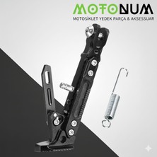 Motonum Rks Rodos Yükseklik Ayarlı Metal Yan Sehpa-Siyah DETAYLI-AYK1029