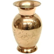 Avensyy Vazo Düz Model Tamamı Pirinç Dekoratif Hediyelik