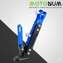 Motonum Honda Adv 350 Yükseklik Ayarlı Metal Yan Sehpa-Mavi DETAYLI-AYK1661