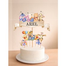 Sinem Gift Winnie The Pooh Doğum Günü Konsepti -Winnie The Pooh Pasta Süsü - Cupcake Süsü