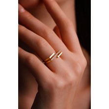 Silvesra 925 Ayar Gümüş Taşlı Minimal Yüzük – Gold / Silver / Rose Gold