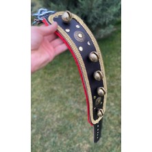 Sürmeli Tasma Kangal Köpek Tasması 5 Zilli Hakiki Manda Derisi Geniş